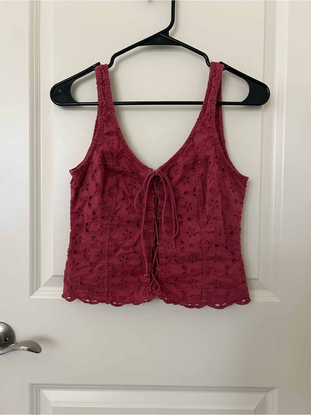 Abercrombie & Fitch Eyelet Lace-Up Tank Top